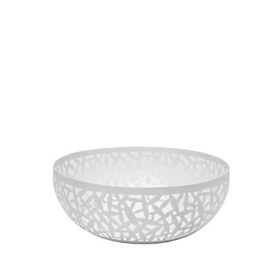 cactus! perforated fruit bowl in colored steel and resin, super white-